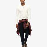 SUPERDRY TOP - MERCHANT GRANDAD TEE / ECRU