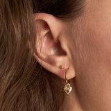 MIDSUMMER STAR EARRINGS -LOVE HEART GARNET HOOPS / GOLD