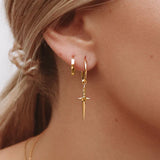 MIDSUMMER STAR EARRINGS - COSMIC DAGGER 18K GOLD SLEEPERS