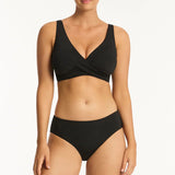 SEA LEVEL BIKINI - ESSENTIALS MID BIKINI PANT / BLACK
