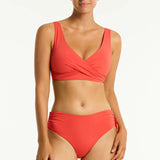SEA LEVEL BIKINI BOTTOM - ESSENTIALS EDIT MID DRAWSTRING PANT / FLAME