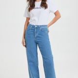 RIDERS JEANS - HI WIDE / WORN IN BLUE