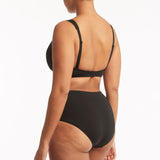 SEA LEVEL SWIM - GATHERED SIDE HIGH WAIST PANT / BLACK
