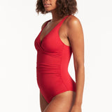 SEA LEVEL SWIM - ESSENTIALS CROSS FRONT MULTIFIT ONE PIECE / RED