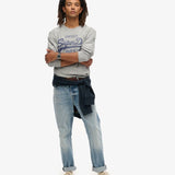 SUPERDRY TOP - CLASSIC VL GRAPHIC L/S TOP / ATHLETIC GREY MARLE