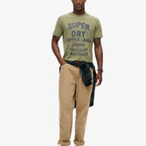 SUPERDRY TEE - COPPER LABEL WORLWEAR T-SHIRT / HUSHED OLIVE GRIT