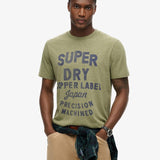 SUPERDRY TEE - COPPER LABEL WORLWEAR T-SHIRT / HUSHED OLIVE GRIT