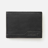 RIPCURL PU LEATHER WALLET - RIDGE PU ALL DAY / BLACK - GREY