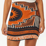 RIPCURL SKIRT - PACIFIC DREAMS MINI WRAP SKIRT / CINNAMON