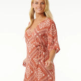 RIPCURL DRESS - SOLEIL WRAP MINI DRESS / RUST