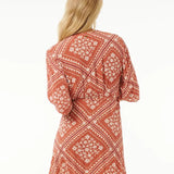 RIPCURL DRESS - SOLEIL WRAP MINI DRESS / RUST