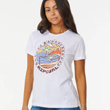 RIPCURL TEE - ATHENA STANDARD TEE / OPTICAL WHITE