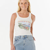 RIPCURL RIBBED  TANK-PACIFIC RIDER/BONE