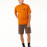 RIPCURL TEE - VAPORCOOL SEARCH TREK TEE / ORANGE AMBER