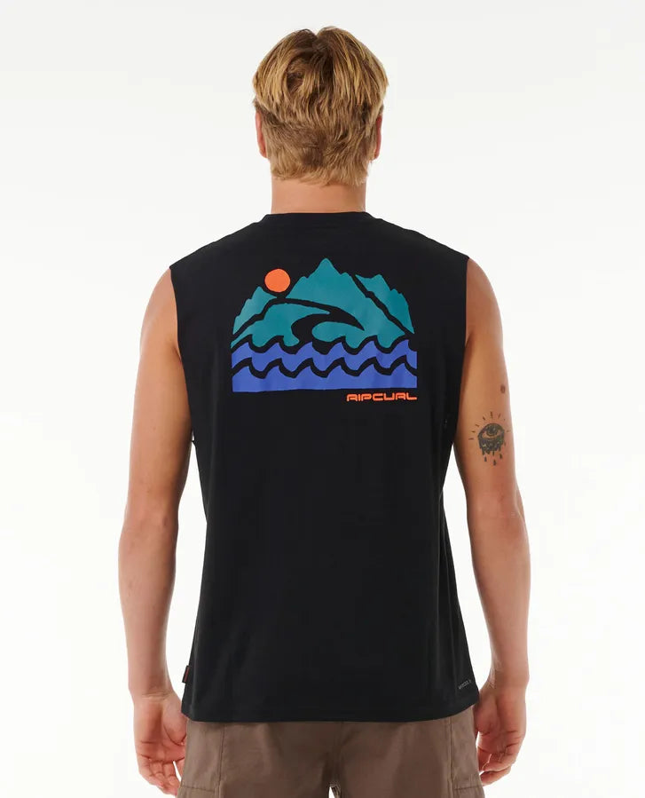 RIPCURL MUSCLE TEE - VAPORCOOL SEARCH TREK MUSCLE