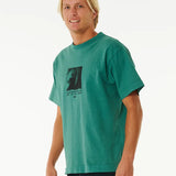 RIPCURL TEE - QUALITY SURF PRODUCTS SLASH TEE / WASHED GREEN