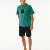 RIPCURL TEE - QUALITY SURF PRODUCTS SLASH TEE / WASHED GREEN