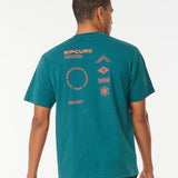 RIPCURL TEE - VAPORCOOL BALANCE TEE / BLUE GREEN