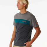 RIPCURL TEE - UNDERTOW PANEL TEE / BLUE GREEN