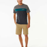 RIPCURL TEE - UNDERTOW PANEL TEE / BLUE GREEN