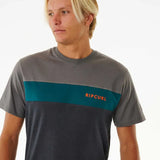 RIPCURL TEE - UNDERTOW PANEL TEE / BLUE GREEN