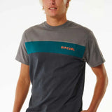 RIPCURL TEE - UNDERTOW PANEL TEE / BLUE GREEN