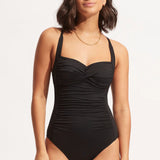 SEAFOLLY ONE PIECE - TWIST HALTER ONE PIECE / BLACK