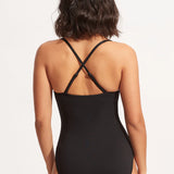 SEAFOLLY ONE PIECE - TWIST HALTER ONE PIECE / BLACK