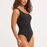 SEAFOLLY ONE PIECE - ONE SHOULDER ONE PIECE / BLACK