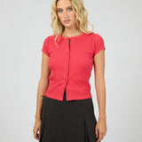 ALL ABOUT EVE TOP - BAILEY KNIT TOP / BERRY