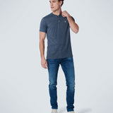 NO EXCESS TEE - GRANDAD 2 COLOUR MELANGE / CARBON BLUE