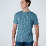 NO EXCESS TEE - CREWNECK MULTI COLOURED YARN DYED MELANGE / LIGHT AQUA