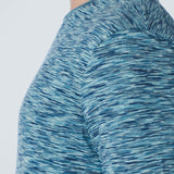 NO EXCESS TEE - CREWNECK MULTI COLOURED YARN DYED MELANGE / LIGHT AQUA