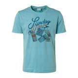 NO EXCESS TEE - PRINT GARMENT DYED / 128 LIGHT AQUA