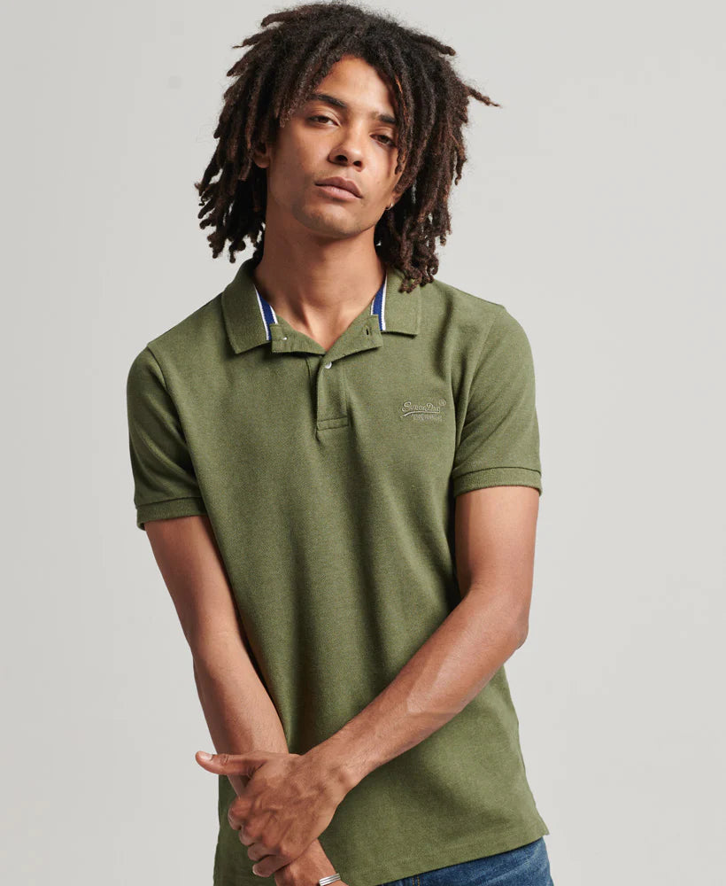 SUPERDRY POLO - VINTAGE SUPERSTATE POLO / THRIFT OLIVE MARLE