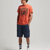 SUPERDRY TEE - VINTAGE COPPER LABEL TEE / DENIM CO RUST ORANGE