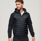 SUPERDRY JACKET - HOODED STORM HYBRID PADDED JACKET / ECLIPSE NAVY