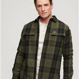 SUPERDRY OVERSHIRT - WOOL MILLER OVERSHIRT / RODERICK CHECK OLIVE