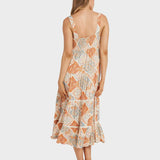 BILLABONG MIDI DRESS-FOREVER FOLK SHINE/WHITE CAP