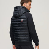 SUPERDRY JACKET - HOODED STORM HYBRID PADDED JACKET / ECLIPSE NAVY