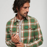 SUPERDRY FLANNEL - COTTON WORKER CHECK SHIRT / WORK CHECK GREEN