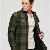 SUPERDRY OVERSHIRT - WOOL MILLER OVERSHIRT / RODERICK CHECK OLIVE