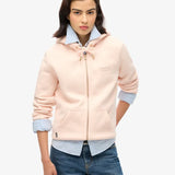 SUPERDRY HOODIE - ESSENTIAL ZIP UP HOODIE / PINK CLAY