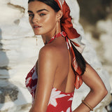 SEA LEVEL - VERIDIAN TWIST FRONT HALTER MULTFIT ONE PIECE - RUBY