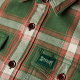 SUPERDRY FLANNEL - COTTON WORKER CHECK SHIRT / WORK CHECK GREEN