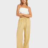 ROXY LINEN PANTS-MERCADO STRIPE/BUTTER