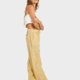 ROXY LINEN PANTS-MERCADO STRIPE/BUTTER