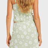 ROXY LINEN SKIRT-BLOSSOM BIAS MINI/SAGE