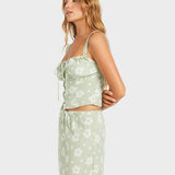 ROXY LINEN SKIRT-BLOSSOM BIAS MINI/SAGE