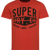 SUPERDRY TEE - VINTAGE COPPER LABEL TEE / DENIM CO RUST ORANGE